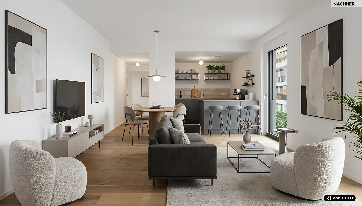 Virtuelles Staging für Immobilien nachher